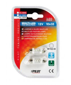 Lampada siluro 3 led C5W 2 pezzi