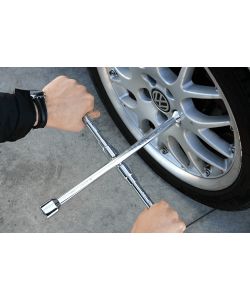 Lampa Chiave Croce Cromata 45cm Utensile Durevole da Fai-da-te