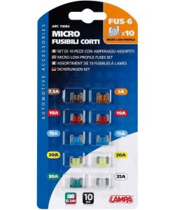 Lampa Fusibili Mini 24V Metallo Confezione da 10 Pezzi Montaggio Through-Hole