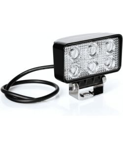 Lampa Faro Ausiliario 6 LED Nero 18W 6000K per Fuoristrada e Camion