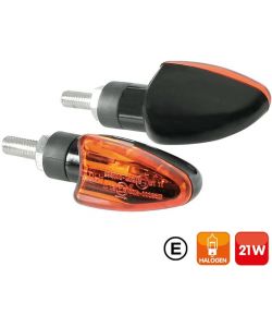 Lampa Indicatori Direzione Arrow Halo 21W Nero con Lenti Arancio 7 cm