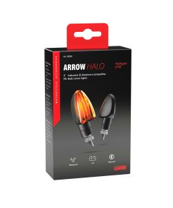 Lampa Indicatori Direzione Arrow Halo 21W Nero con Lenti Arancio 7 cm