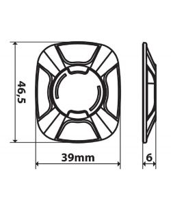 Optiline Adattatore Universale con Piastra di Fissaggio Nero 39x46mm