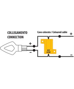 Lampa Resistenze Pre-Cablate 12V 6Ohm 25W con Connettori Rapidi - 2 Pz