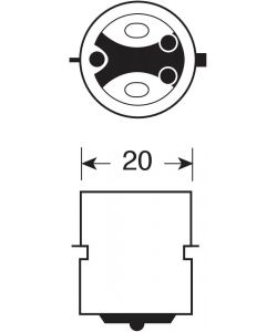 Lampa Lampada Filamento S2 BA20D 12V 35W Doppio Filamento - 1 Pz