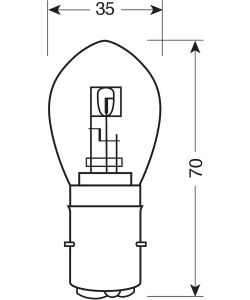 Lampa Lampada Filamento S2 BA20D 12V 35W Doppio Filamento - 1 Pz