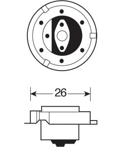 Lampa Lampada Alogena Asimmetrica Moto P26s 12V 15W