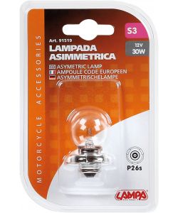 Lampa Lampada S3 Asimmetrica Alogena Moto P26S 12V 30W