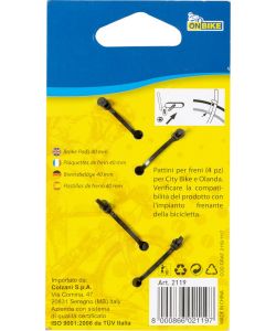 Pattini freni bici per city bike quattro pezzi 40mm