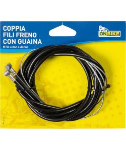 Coppia fili freno anteriore e posteriore per bici MTB con guaina