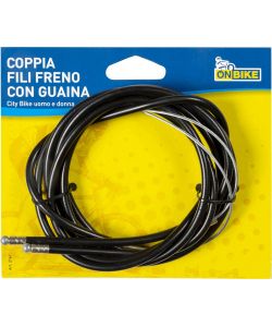 Coppia fili freno anteriore e posteriore per bici con guaina