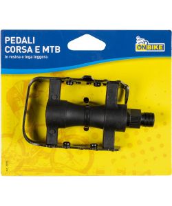 Pedali bici in resina e lega leggera per MTB e corsa