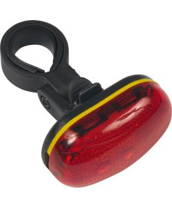 Fanale posteriore bici tre LED rossi aggancio al telaio