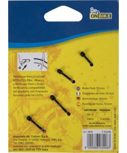 Pattini freni bici per MTB e city bike mod. v-brake quattro pezzi 60mm