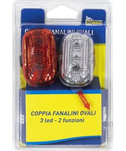 Coppia fanalini ovali anteriore e posteriore 3 led