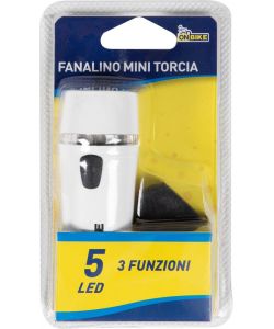 Fanale mini torcia universale bici cinque LED bianchi