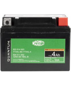 Magneti marelli batteria moto e scooter 4AH 12V 50A tecnologia AGM sigillata polo positivo destro