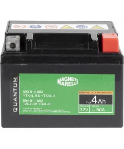 Magneti marelli batteria moto e scooter 4AH 12V 50A tecnologia AGM sigillata polo positivo destro