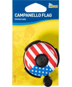 Campanello bici universale acciaio verniciato con bandiere