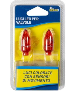Coppia di luci LED bici colorate per valvole con sensore di movimento