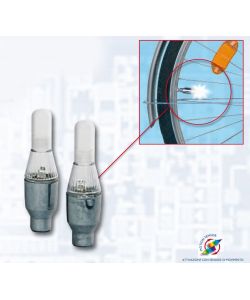 Coppia luci a LED colorate per valvole bici con sensore di movimento