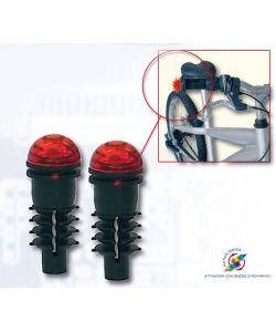 Coppia di luci a LED per manopole e manubrio bici