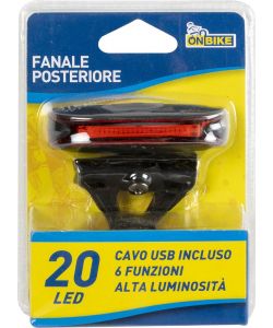 Fanale posteriore bici universale a venti LED rossi alta luminosit
