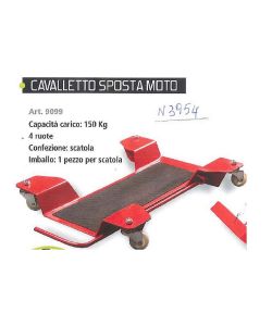 Cavalletto moto centrale con ruote supporto in ferro verniciato
