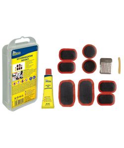 Kit riparazione rapida per ruote bici con otto pezze e scatola