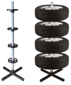 Supporto verticale per pneumatici con 4 distanziatori inclusi