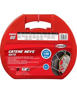 Set due pezzi catene da neve spessore 9mm gruppo 80