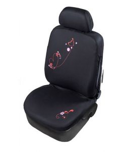 Glamour Coprisedile Singolo anteriore Universale nero-rosso