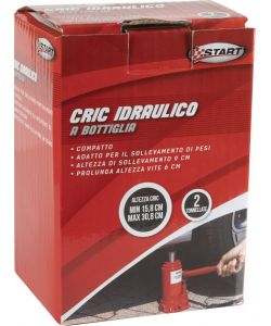 Crick idraulico a bottiglia sollevamento massimo 2T emergenza