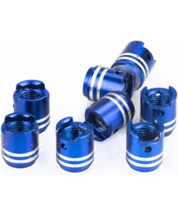 Set 4 tappi copri valvola ring con anello blu universali