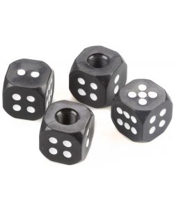 Set 4 tappi copri valvola dadi nero universali per auto e moto