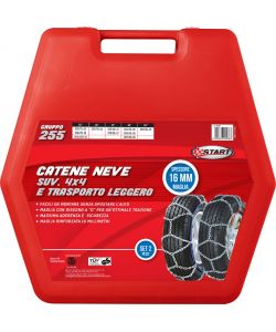 Set due pezzi catene da neve 16MM gruppo 255 per SUV 4x4 e trasporto leggero