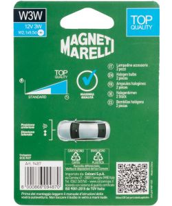 Magneti Marelli W3W coppia lampadine auto vetro 12V 3W attacco W2,1X9,5d