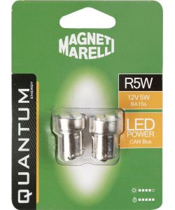 Coppia di lampadine LED auto Magneti Marelli R5W 4SMD 12V attacco BA9S