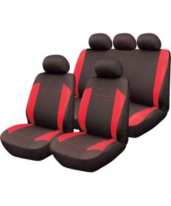 Set di coprisedili Alpha rosso e nero