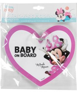 Cartello bimbo a bordo a ventosa con grafiche Disney Minnie Mouse