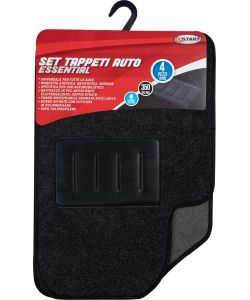 Set 4 pz. tappeti auto grigi universali in moquette