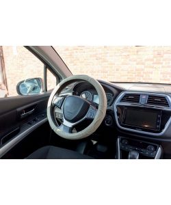Coprivolante auto beige pelle adulto comodit sicurezza 37x39 protezione