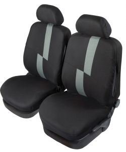 Coppia coprisedili anteriori Flash auto universale airbag nero grigio