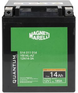 Magneti marelli batteria moto e scooter 14AH 12V 185A tecnologia AGM sigillata polo positivo destro