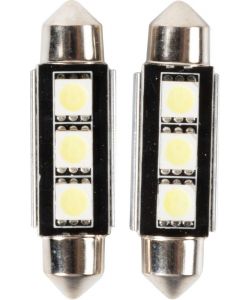 Lampadine siluro auto 3 Led 12V 10W due pezzi 41 mm illuminazione