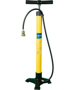 Pompa officina bici tubolare in metallo giallo, raccordo in ottone