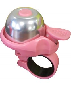 MIni campanello universale per bicicletta in acciaio di colore rosa/silver