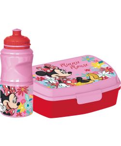 Set borraccia da 380 ml e Sandwich Box per bambini in plastica Minnie