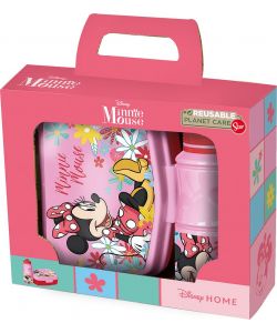 Set borraccia da 380 ml e Sandwich Box per bambini in plastica Minnie