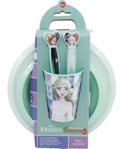 Set Pappa per bambine in plastica 5 pezzi Frozen